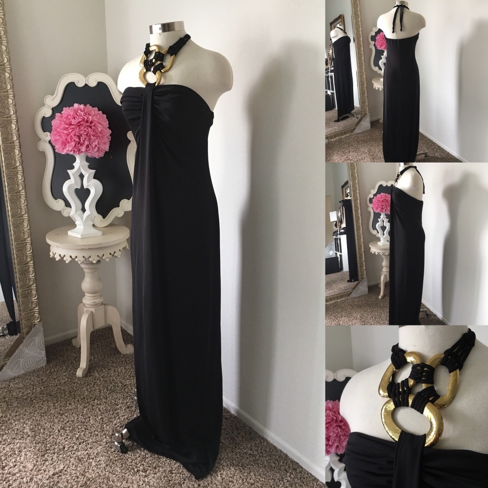 🌺 Josie Natori
Fabulous Long Black Maxi  w/ Gold